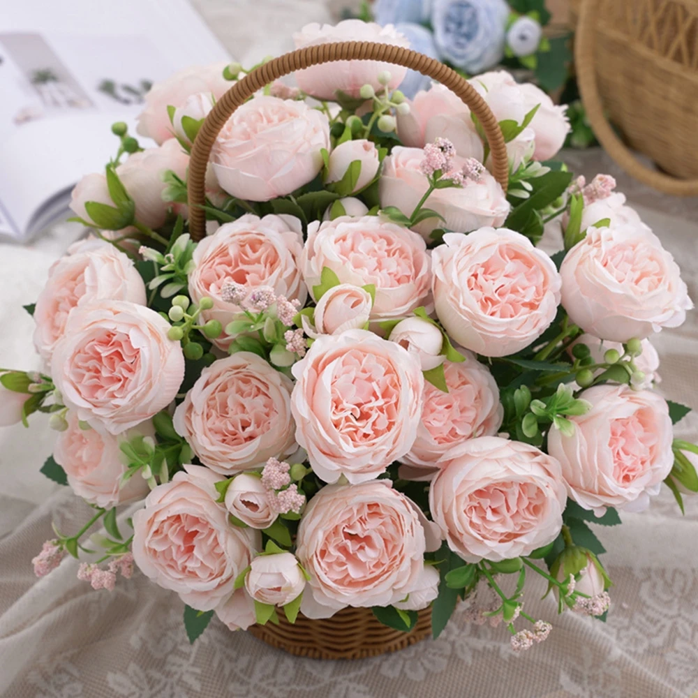 1/3Pcs Artificial Rose Flowers Peony High Quality Festival Home Room Decoration Vases Wedding Arch Outdoor Garden Yard Diy Gifts