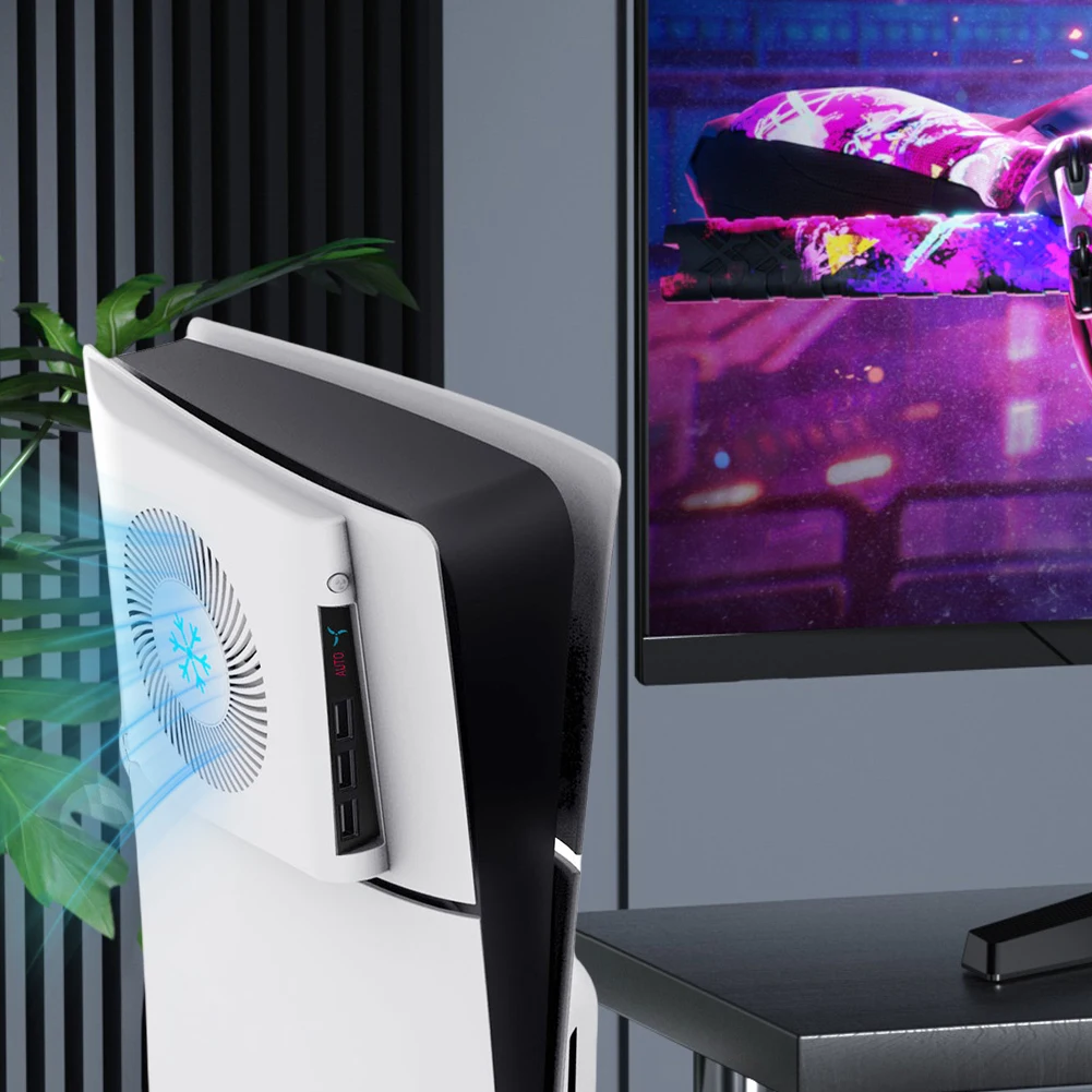 Für PS5 Slim Konsole Lüfter Seitlich montierter Lüfter Konsolenkühler Externer Kühlerlüfter für Playstation 5 Slim Zubehör Image