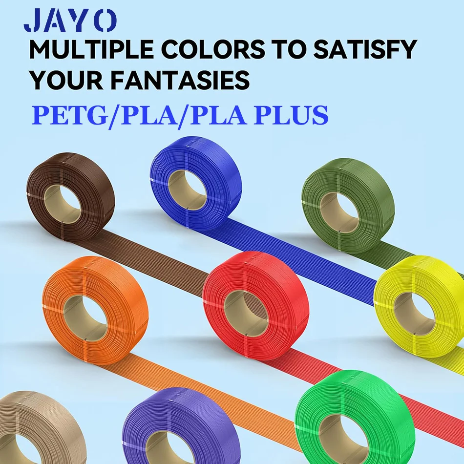 JAYO PLA/PETG-Filament 1,75 mm PLA Plus Nachfüllfilament für 3D-Drucker, geeignet für Bambu Lab Filament und wiederverwendbare Spule, 5 Rollen Image