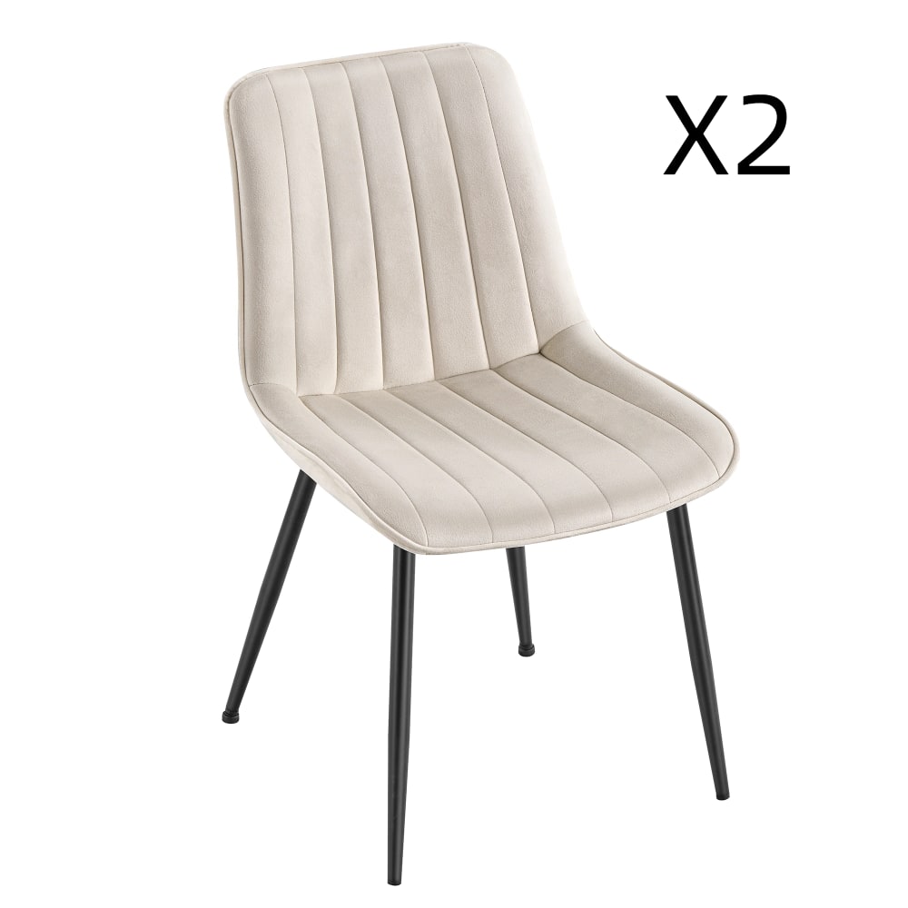 Lot de 2 chaise salle à manger supportant jusqu’à 120 kg beige et noir