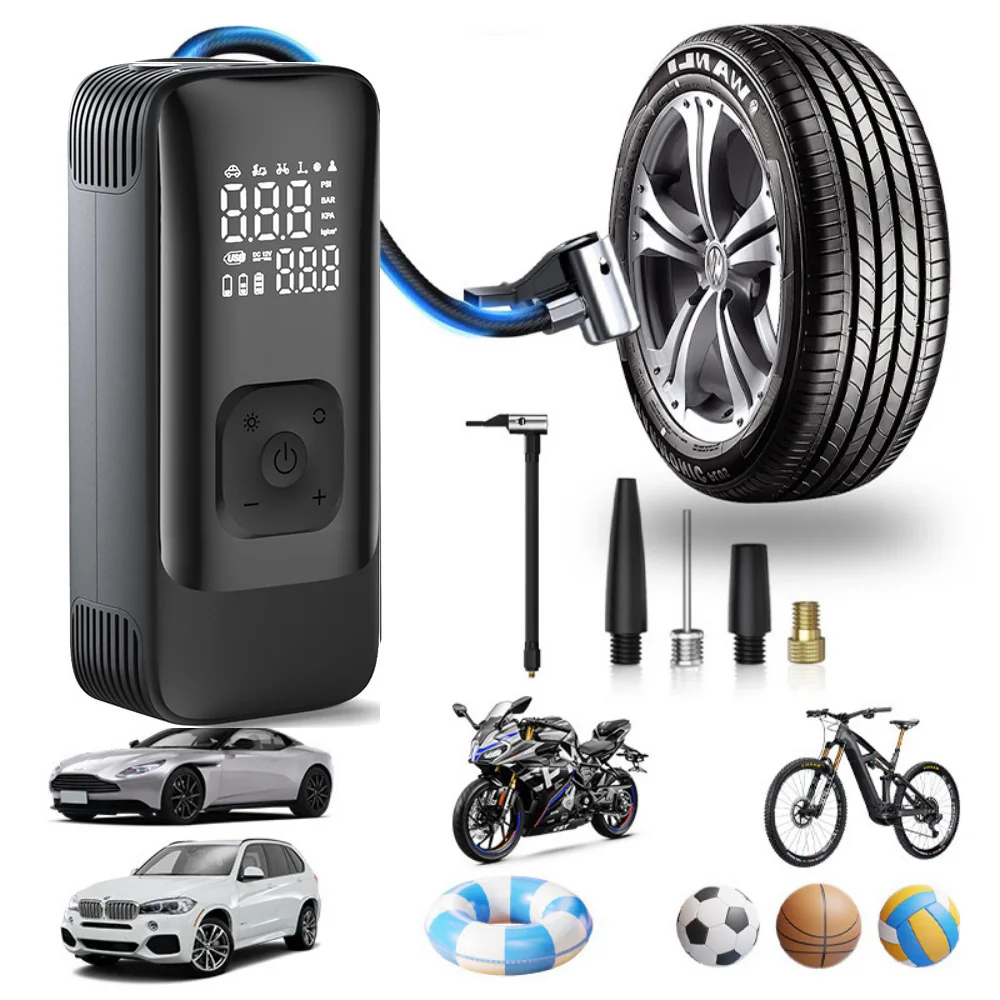 Yiju Pompa di gonfiaggio con display digitale wireless montata su auto Pompa di aria wireless portatile Gonfiatore per pneumatici per auto elettriche