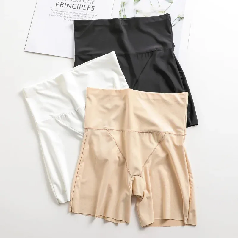 Frauen Unterwäsche Abnehmen Shorts Nahtlose Hohe Taille Shaper Höschen Unterwäsche Sicherheits Kurze Hosen Eis Seide frauen Schutz Image