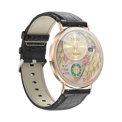 il nuovo schermo AMOLED da 1,32 pollici HD supporta le funzioni di chiamata e risposta wireless è dotato di un assistente vocale è dotato di un fitness tracker impermeabile è compatibile con Android e