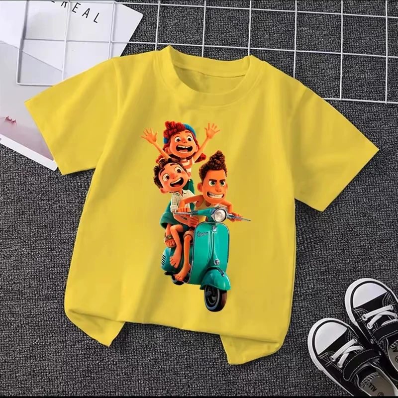 2026 Disney Luca Fun Game Bedruckte Kinderkleidung Sommer T-Shirt Baby Baumwolle Kinderkleidung