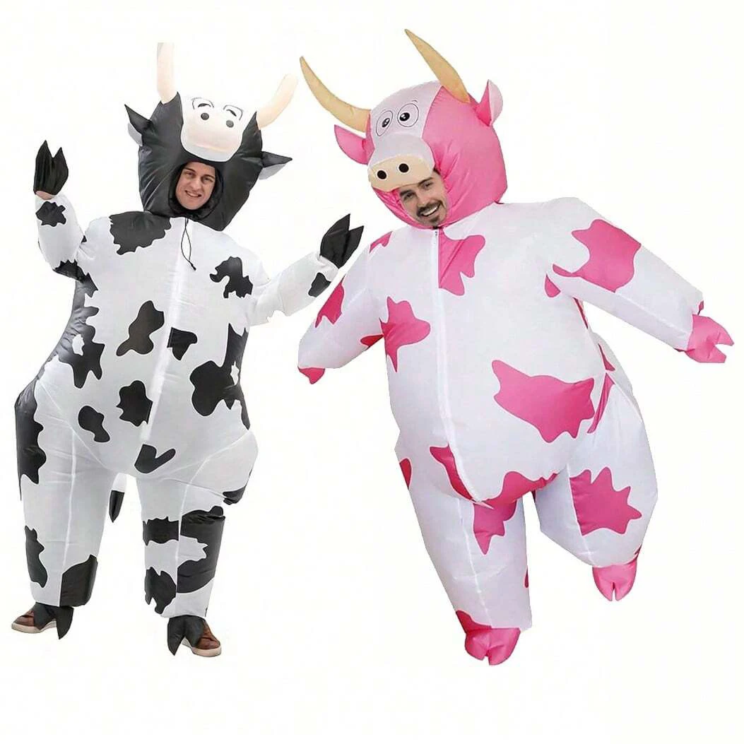 Inflatable Cow Costume Adult, Full Body Cow Costume, Fancy Funny Cow Costumes Christmas Halloween Blow up Costumes