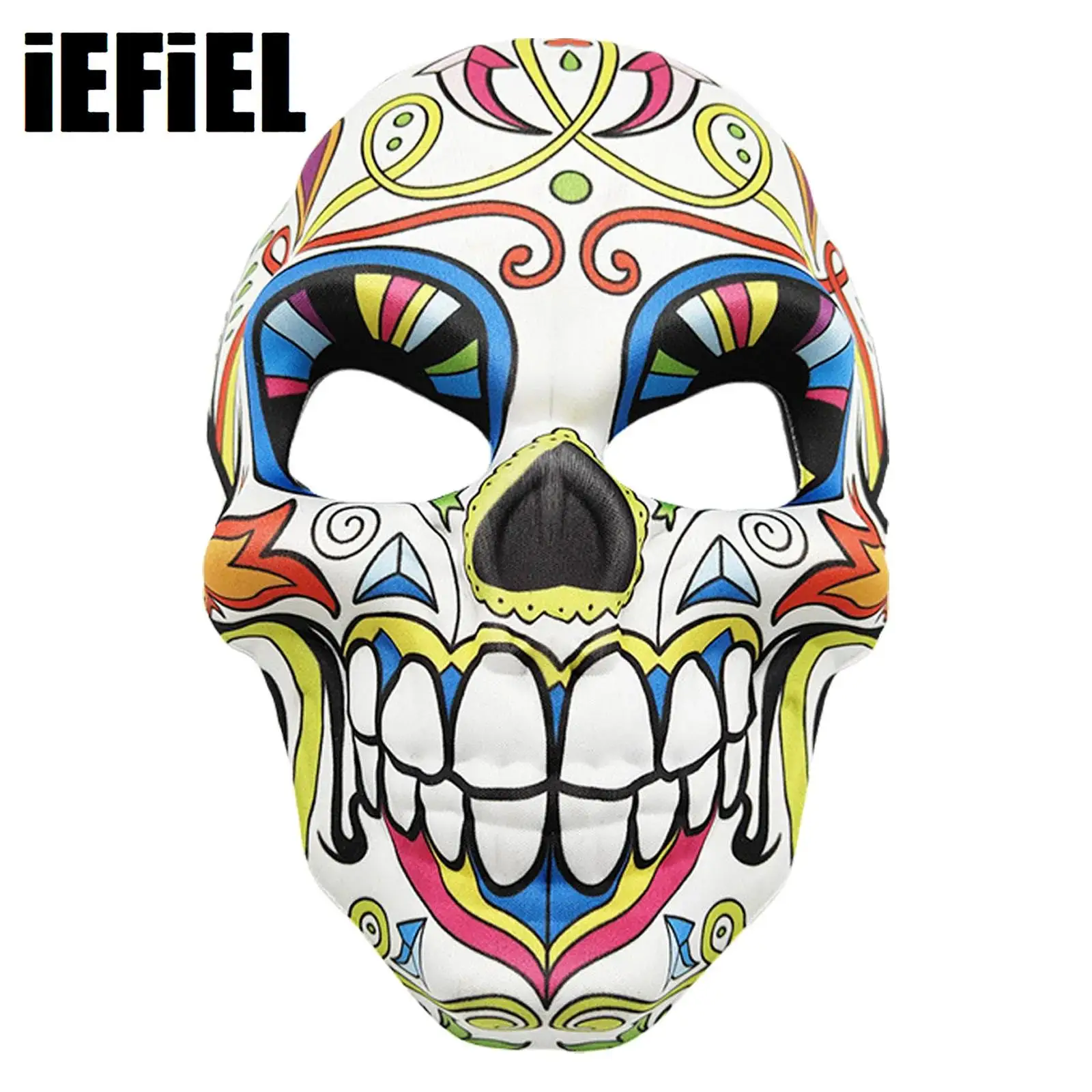 Mexikanische Dead Day-Masken, Zuckerschädel, Vollgesichtsmaske für Erwachsene, Halloween, Cosplay, mexikanische Maskerade, Party, Kostüm, Ghulish-Masken Image