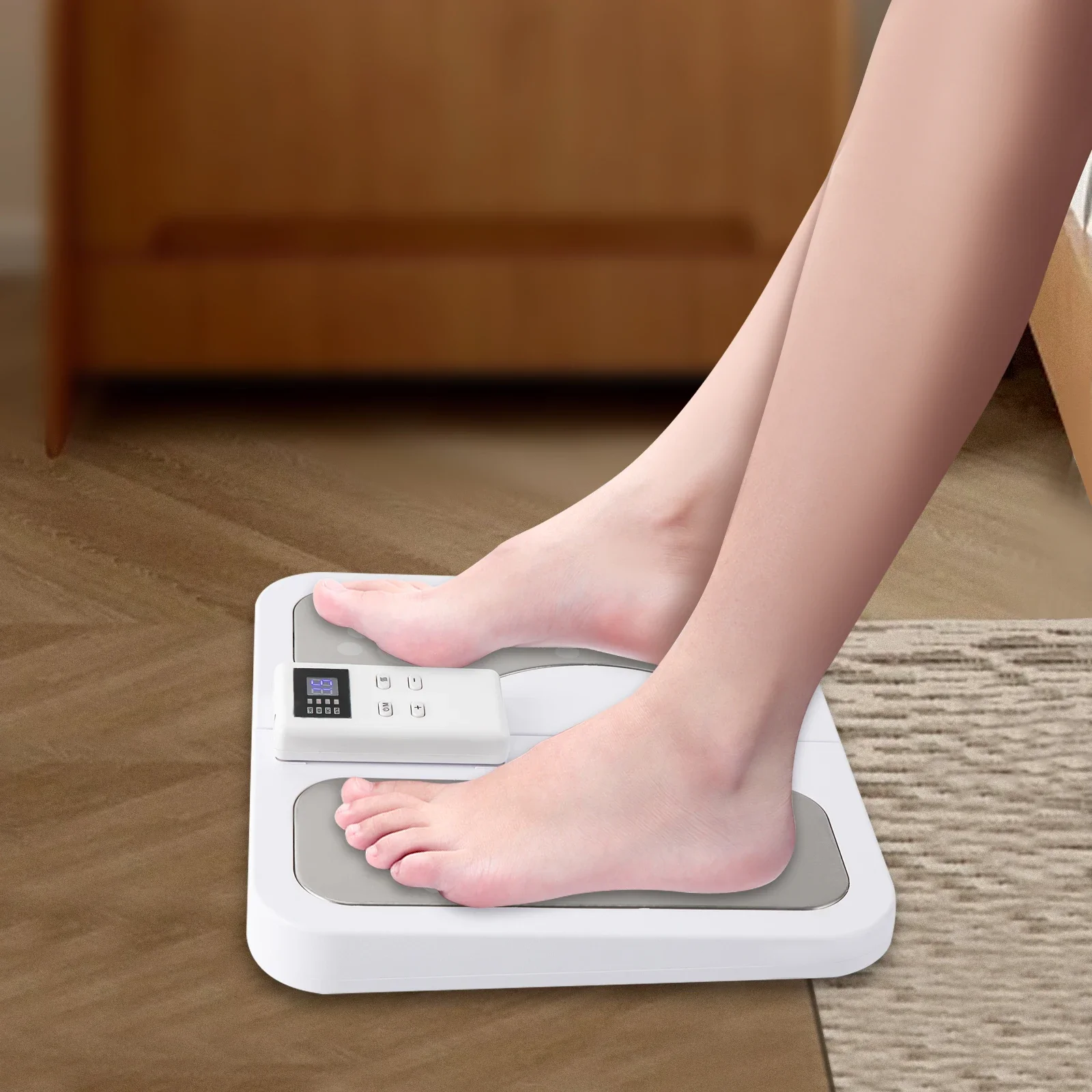 2-in-1 elektrisches Fußmassagegerät mit Fernbedienung, elektrische Impulse für die Durchblutung, Fußmassagegerät mit EMS-6 Massagemodi