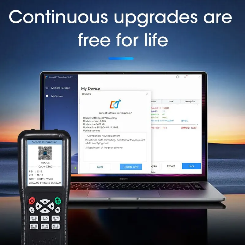 NFC-Smartcard-Lesegerät, Schreibgerät, 125 kHz, 13,56 MHz, RFID-Kopierer, X100, USB-Zugangskarten-Programmierer, Duplikator zum Kopieren von verschlüsselten Schlüsseln Image