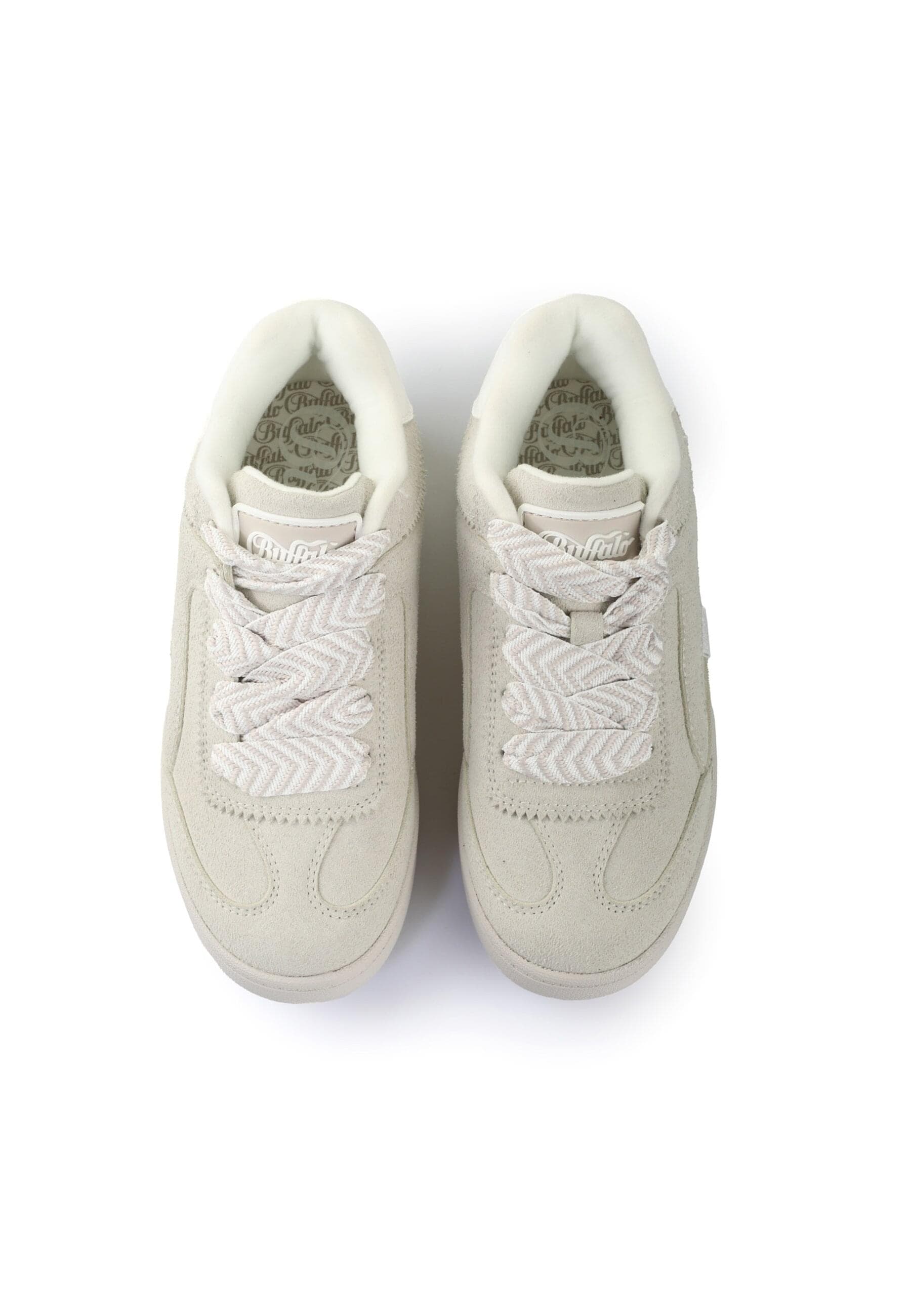 Trainingsschuh BUFFALO "Buffalo One -Vegan Nubuck/Nappa", Damen, Gr. 39, cream, weiß, Polyurethan, unifarben, Schuhe