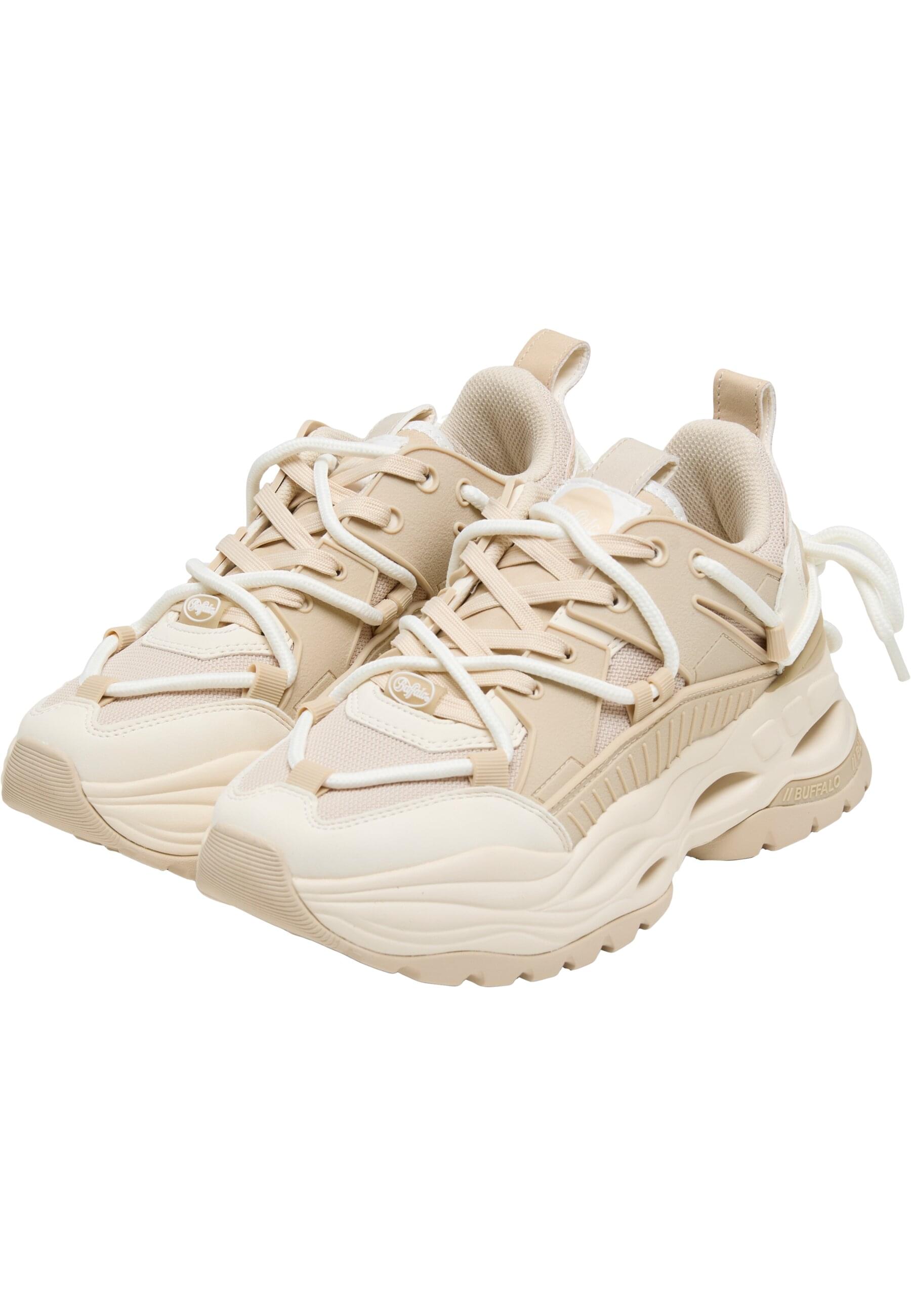 Trainingsschuh BUFFALO "Buffalo TRIPLET LACE -", Damen, Gr. 37, beige, cream, unifarben, Schuhe