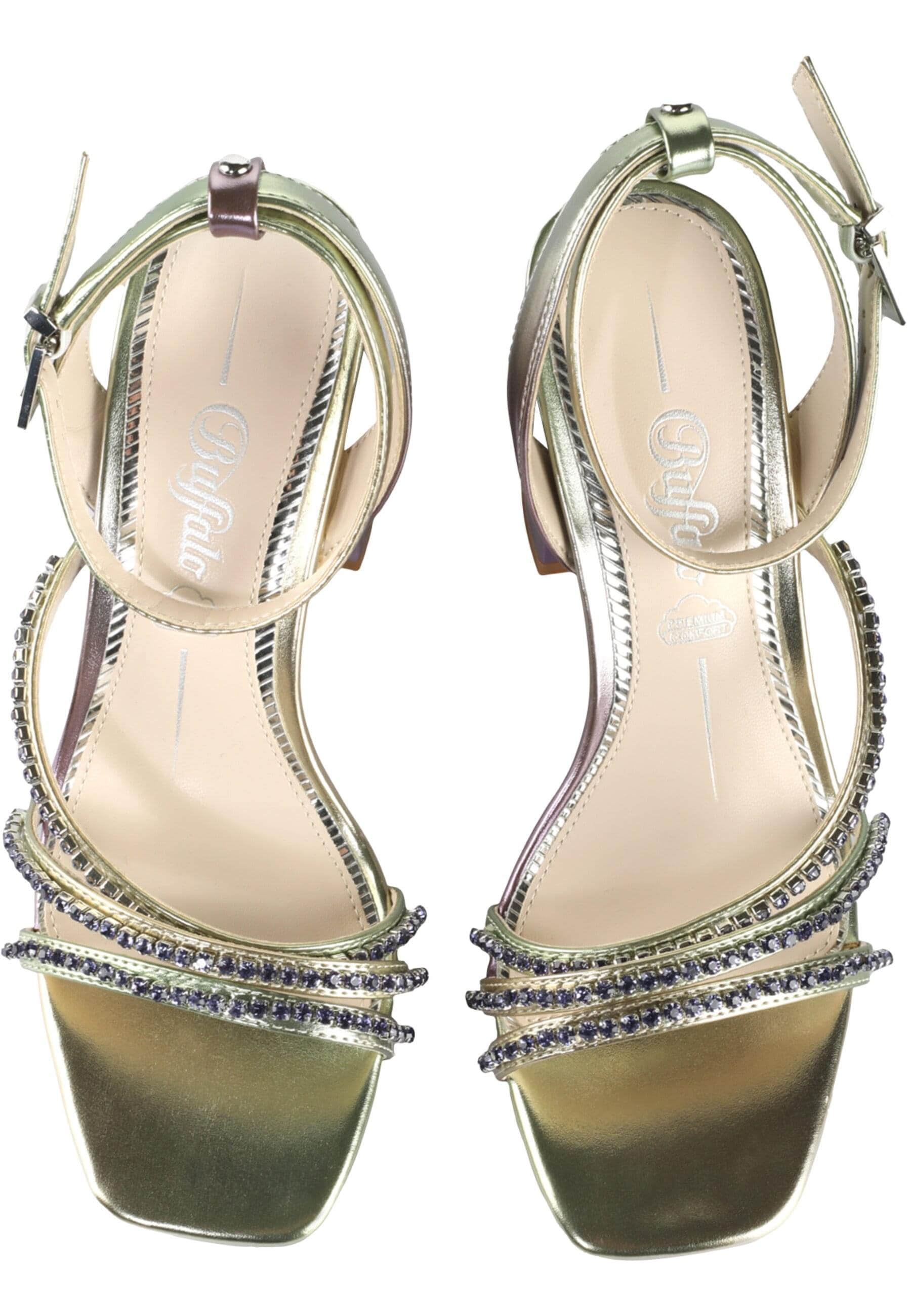 High-Heel-Pumps BUFFALO "Buffalo CHARLOTTE SHINE", Damen, Gr. 38, lila, blau, Polyurethan, unifarben, Schuhe