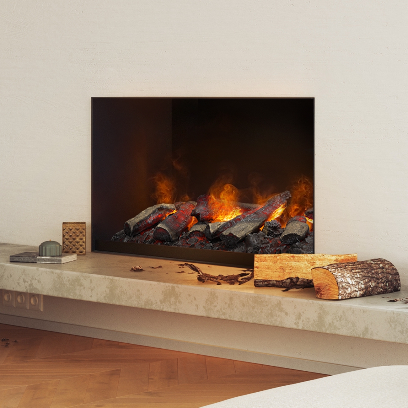 muenkel design wall fire electronic PRO [Opti-myst Elektrokamineinsatz Wandeinbau]: 800 mm - ohne Dekoholz - Ohne Heizung - Tank Image