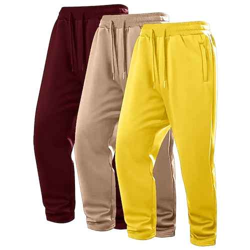 Herren Jogginghose Fleecehose Hose Gerade geschnittene Sweatpants Jogginghose mit offenem Saum Kordelzug Elastischer Bund Mehrfachpackung Einfach Feuchtigkeitsableitend Atmungsaktiv Knielang Outdoor Image