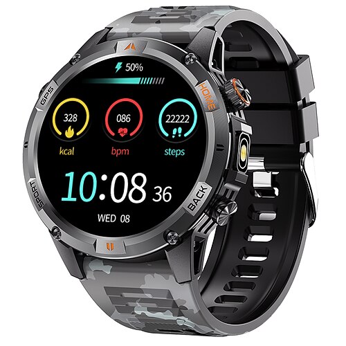2025 GPS-Smartwatch 1,46 IPS-Bildschirm Kompass Taschenlampe Bluetooth-Anrufe 580 mAh Akku wasserdicht Fitness-Trackr Sport-Smartwatch