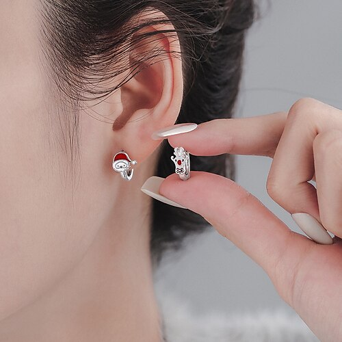 Weihnachtsring-Set mit verstellbarem Weihnachtsmann und Rentier – Weihnachtsschmuck aus Gold und Silber für festliche Stimmung Image