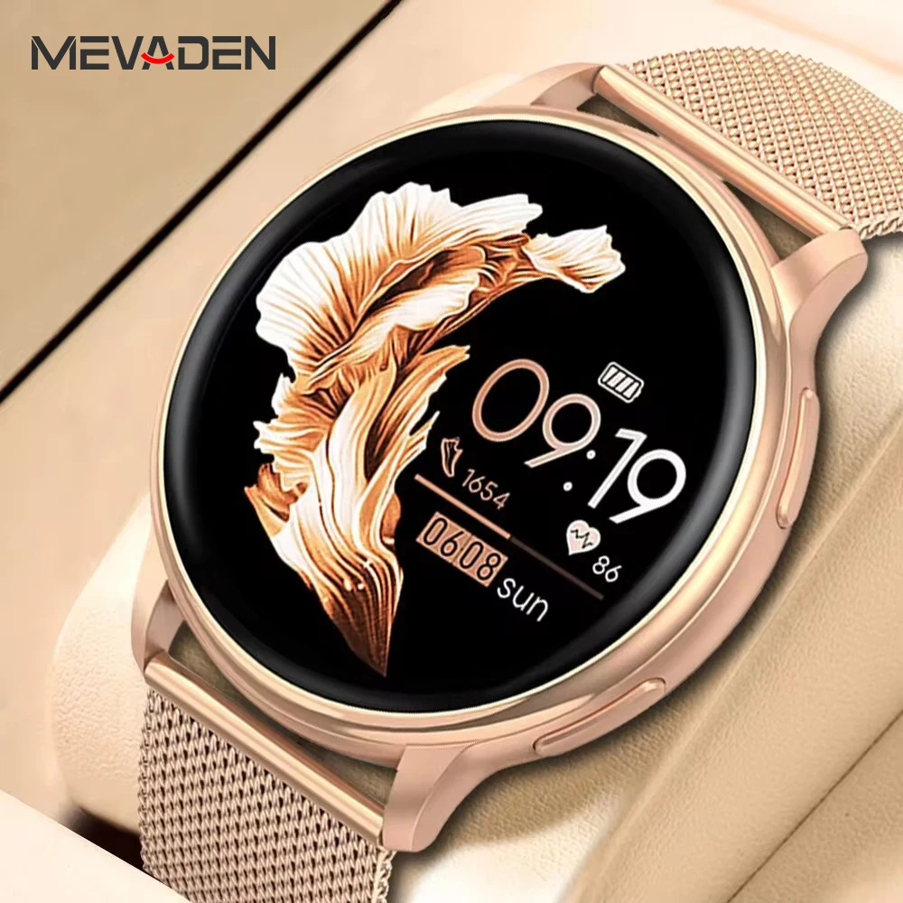 MEVADEN Bluetooth Anruf Smart Uhr Frauen Mode Uhren Benutzerdefinierte Zifferblatt Sport Fitness Gesundheit Tracker Smartwatch für Android IOS Y22 Image