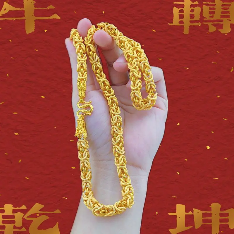 Plattiert 100% reines 18 Karat Gold Echt gold Halskette Gold Halskette dominierende Mode trend ige 24 Karat 999 Herren Gold Halskette Anhänger Geschenke