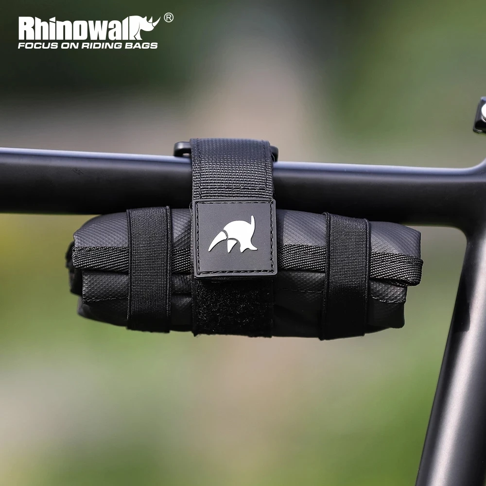 Rhinowalk Fahrrad Tasche Werkzeug Tasche Top Vorne Rohr Rahmen Tasche Burrito Pack Pouch Radfahren Zubehör Schwarz MTB Bike Hinten Werkzeug kits Image