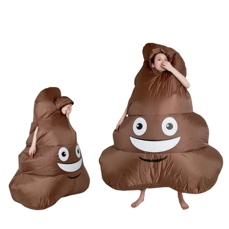  Inflatable Poo Adult Costume - Fun Poo Pattern Inflatable Dress for Halloween and Role Playing (Brown) 