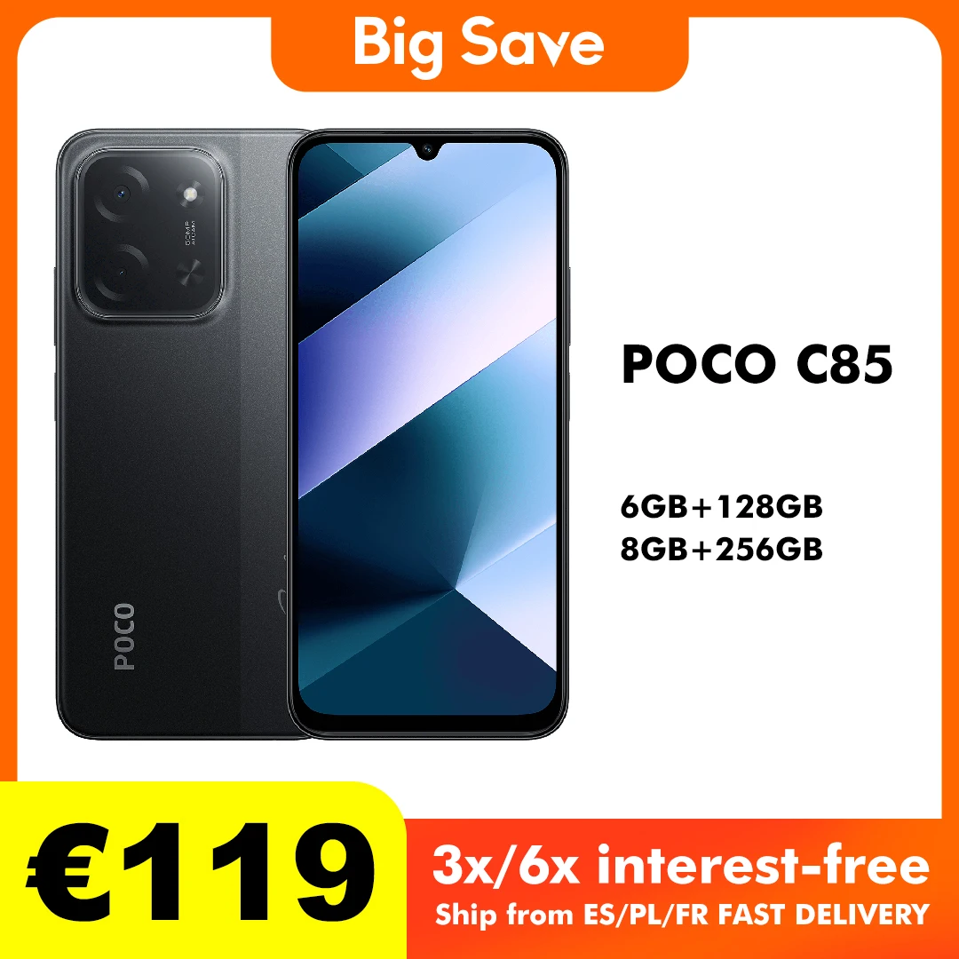 POCO C85 6GB/128GB 8GB/256GB NFC Version mondiale Smartphone 50MP caméra 6000mAh batterie