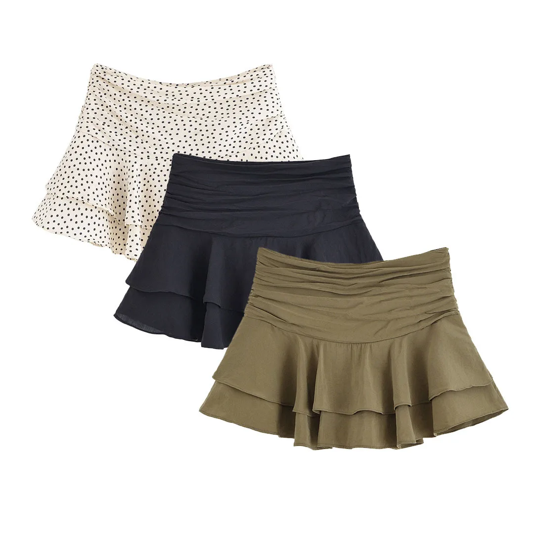 Chic Frau Falten Rock Frauen Hohe Taille Kurze Röcke Für Frauen Sommer Mini Rock Rüschen Elegante frauen Party Röcke Image