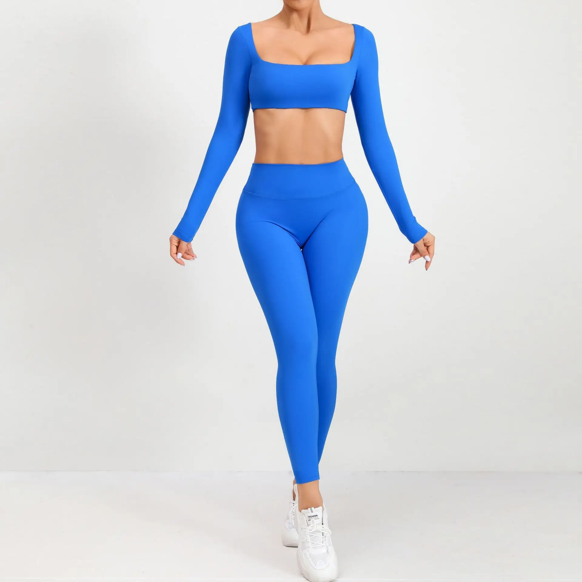 New Yoga Set 2 Pieces Suit Sport Outfit For Women Port Crop Top Leggings Set Women Sports Clothing Push Up Gym Yoga Clothing