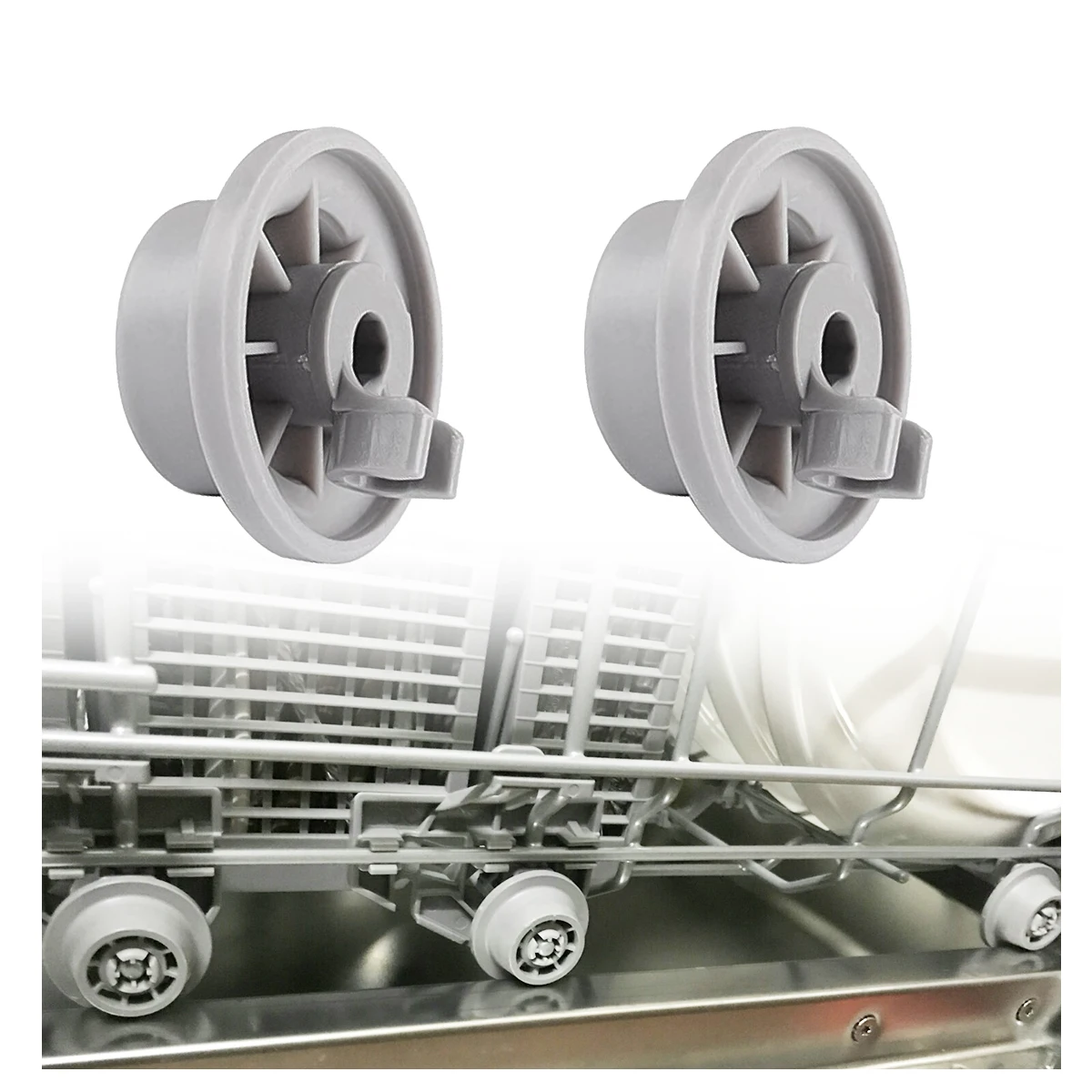 165314 Unteres Geschirrkorbrad für Geschirrspüler für Bosch Kenmore Geschirrspüler 00165314 AP2802428 420198 423232 AH3439123 Image