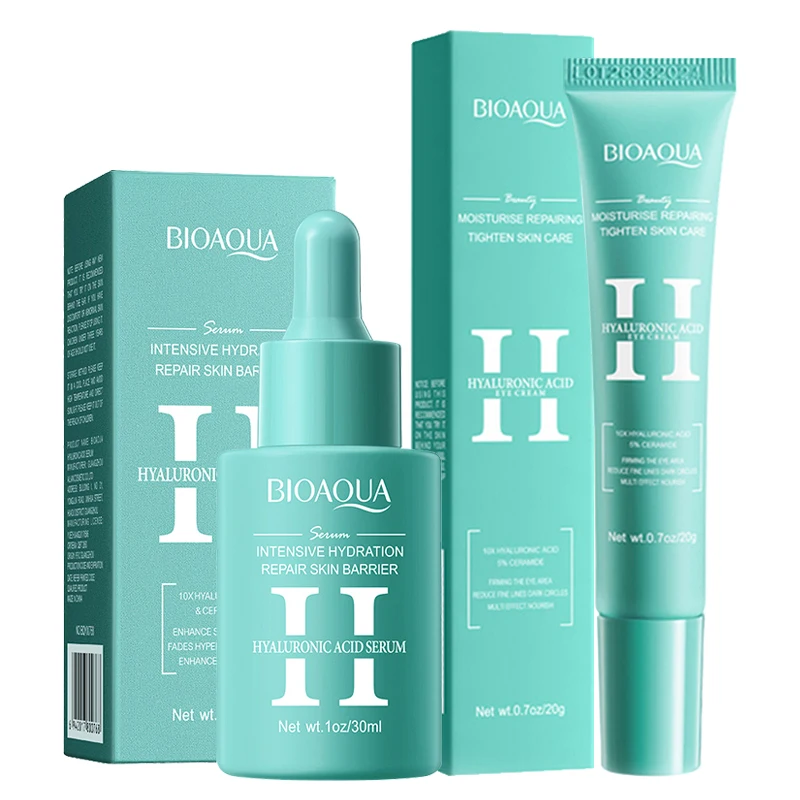 BIOAQUA Hyaluronic Acid Skin Care Kit Moisturizing Face Serum Anti-Aging Anti Dark Circles Eye Cream Travel Size Skin Care