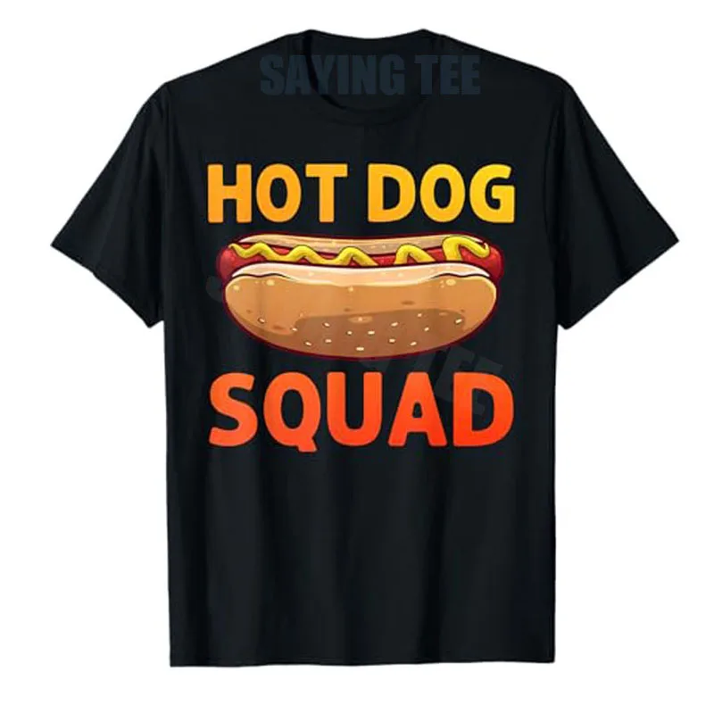 Hot Dog Squad Cool Hotdog Outfit for Men Women Adult Hotdog Lover Foodie T-Shirt Novelty Gift Christmas Holiday Clothes Y2k Tees