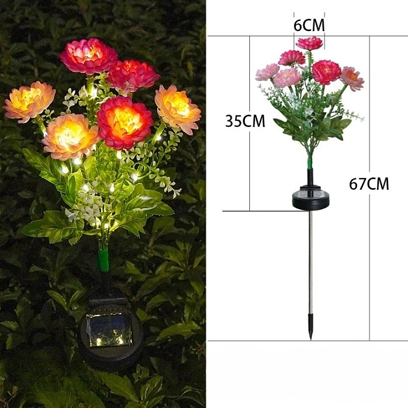Solar Garden Lights, Outdoor Waterproof Decorative Flower Solar Light, for Garden Yard Patio Lawn Outdoor Christmas Halloween Decor, Ideal Gifts for Mother's Day Mom Women