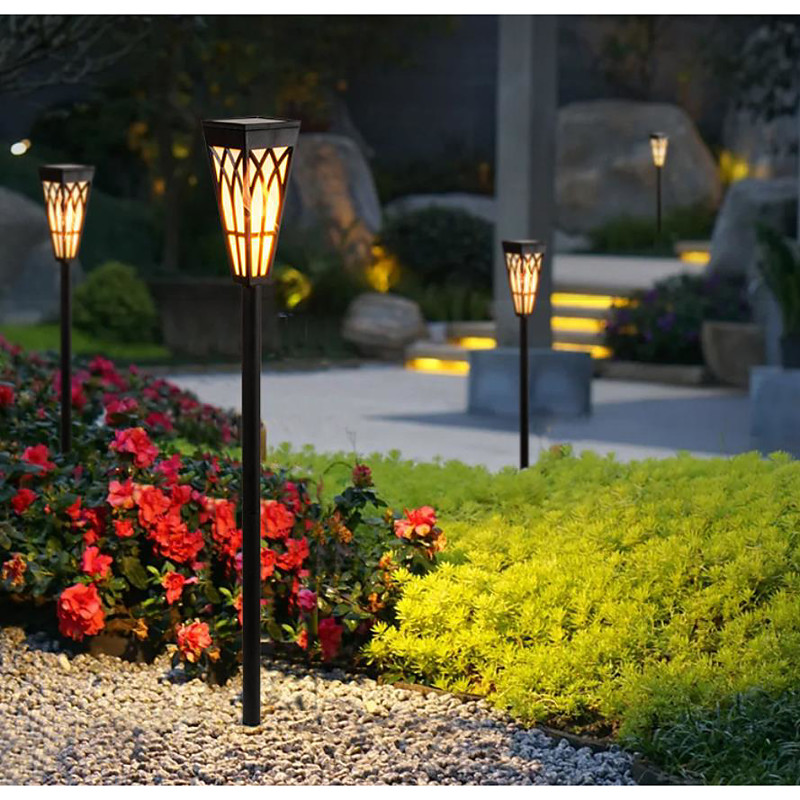 Solar Outdoor Lights 1 Pack, Flickering Flame Torches Lights, Pathway Torch Light, Landscape Lighting Outdoor Waterproof Decorations fo Patio Garden Yard Camping Party
