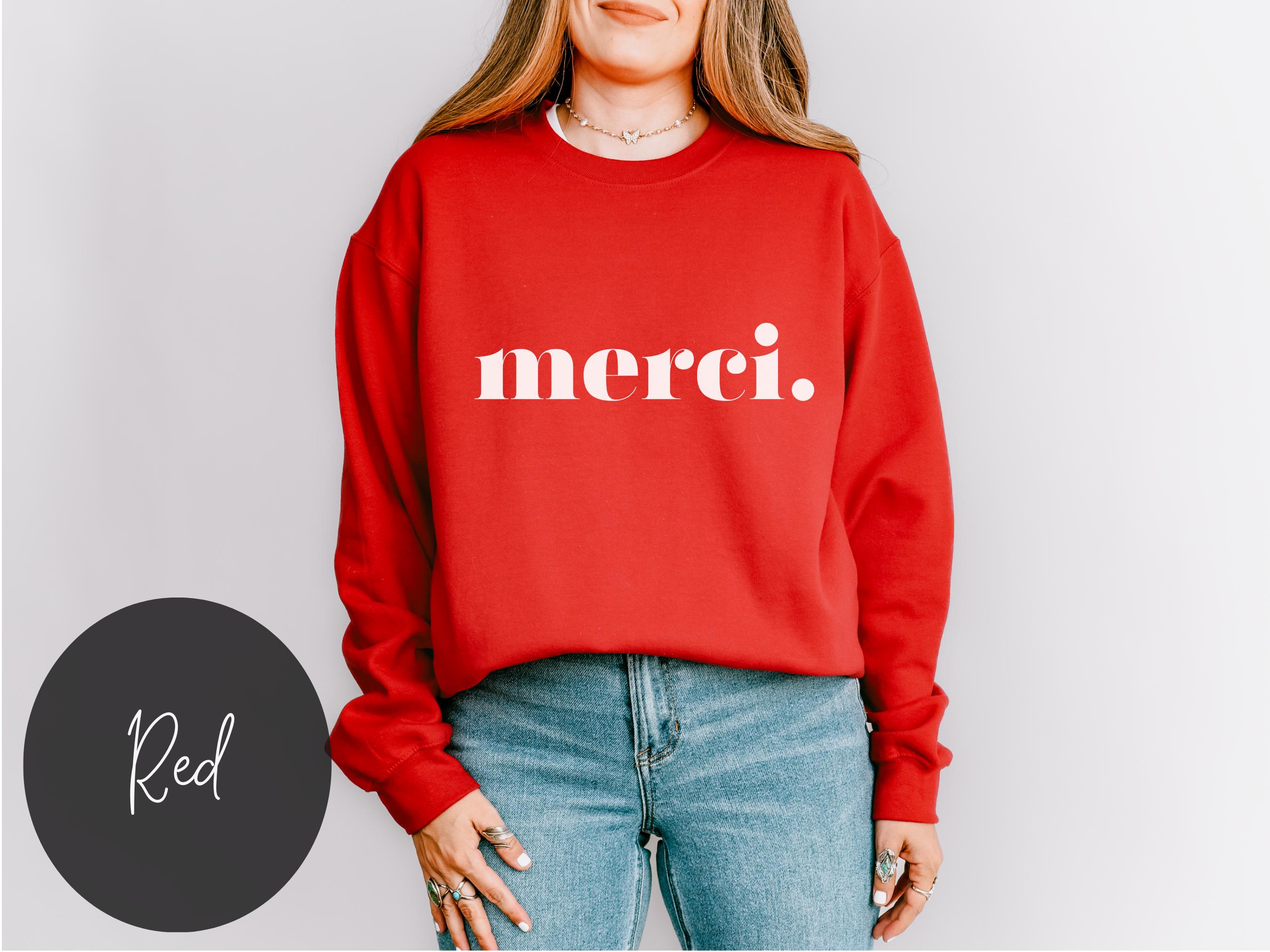 Felpa Merci Felpa francese Grazie Felpa francese Viaggio in Francia Felpa francese Regalo per studenti Insegnante Felpa francese Bonjour Oui Oui