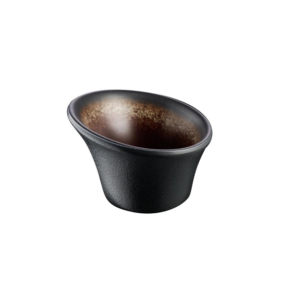APS Schale -KAYA-, Ø 8 cm, H: 4–5,5 cm, 0,09 L, Melamin innen braun / außen grau, stapelbar, spülmaschinengeeignet, robust & modern, 12er Set Image
