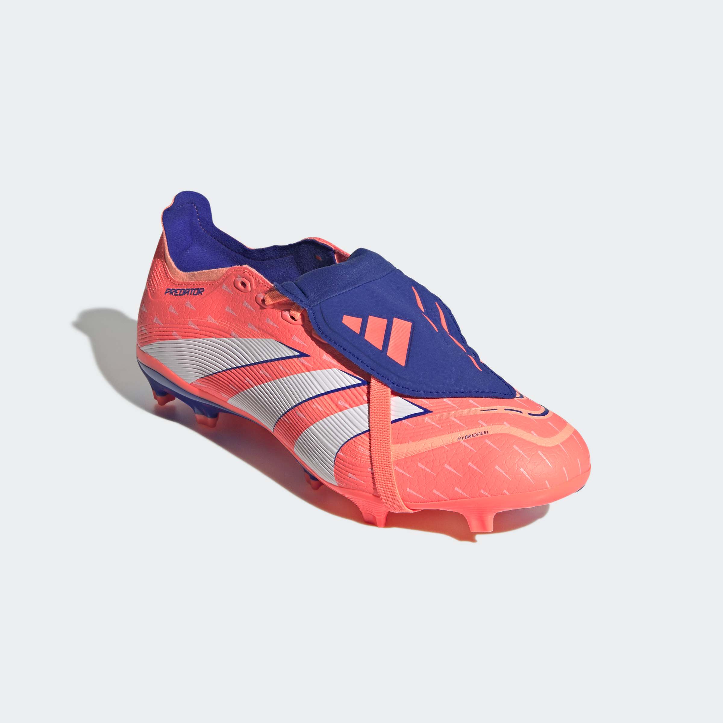 Fußballschuh ADIDAS PERFORMANCE "PREDATOR LEAGUE FOLD-OVER TONGUE FIRM/MULTI-GROUND", Damen, Gr. 42,5, signal coral, cloud weiß, beam orange, Synthetik, Schuhe Fußballschuh, geeignet für Rasen- und Kunstrasenplätze