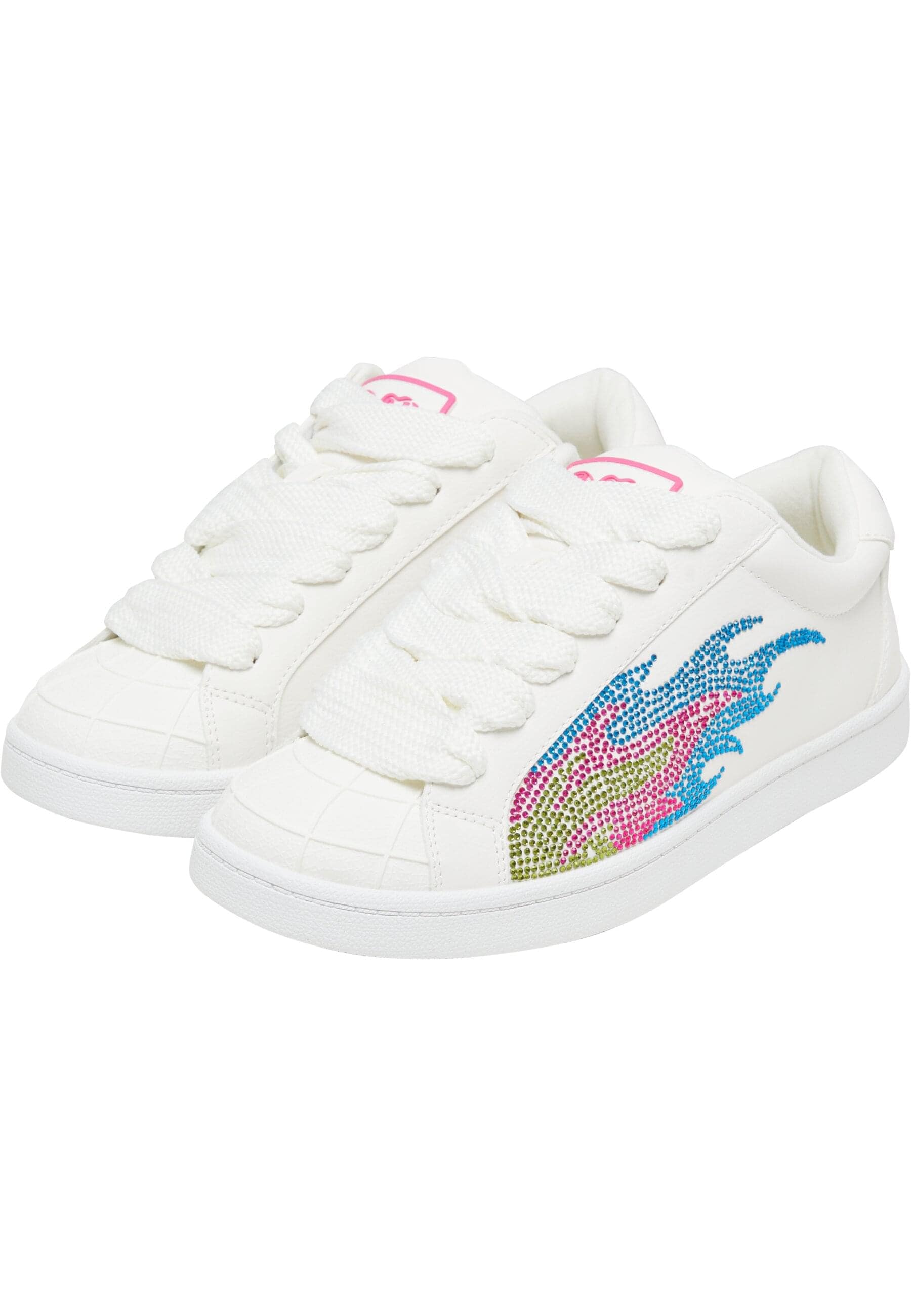 Trainingsschuh BUFFALO "Buffalo LIBERTY GLAM", Damen, Gr. 39, weiß, blau, pink, Polyurethan, Schuhe
