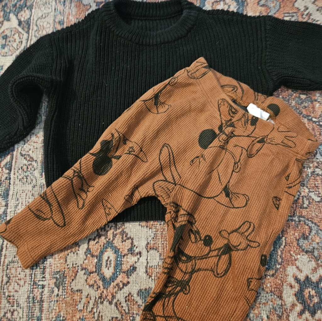 Zara Matching Sets | 3 For $25 Zara Set | Color: Black/Brown | Size: 9-12mb