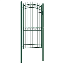 vidaXL Zauntor mit Spitzen Stahl 100x200 cm Grün Image