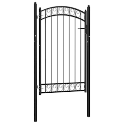 vidaXL Zauntor mit Gewölbter Spitze Stahl 100x150 cm Schwarz Image