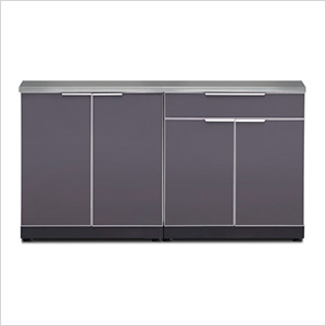 NewAge Outdoor Kitchens Aluminum Slate 3-Piece Outdoor Kitchen Set with Countertops and Covers