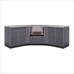 NewAge Outdoor Kitchens Aluminum Slate 7-Piece Outdoor Kitchen Set with Countertops