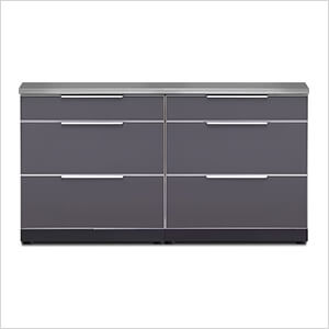 NewAge Outdoor Kitchens Aluminum Slate 3-Piece Outdoor Kitchen Set with Countertops