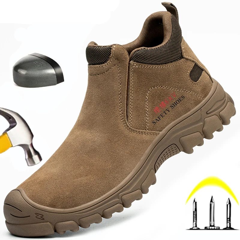 Männer Stiefel Bequeme Arbeitsschuhe Sicherheitsschuhe Mit Stahlkappe Anti-smash Turnschuhe Pannensichere Unzerstörbare Schuhe H-1 Image