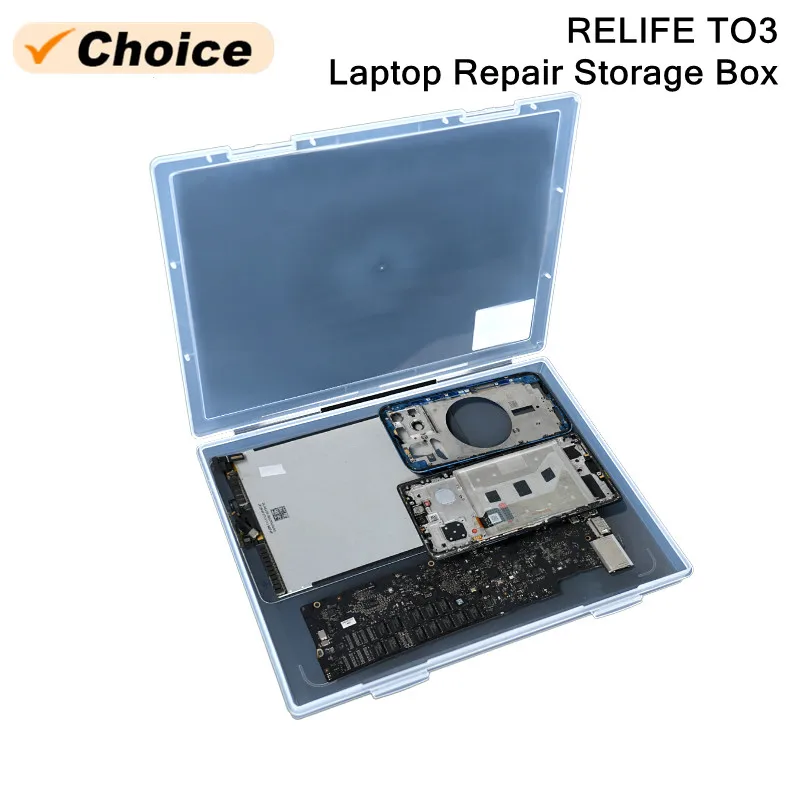 RELIFE TO3 13-inch Laptop Repair Multifunctional Storage Box for LCD Screens Motherboards Screws Chips Parts Storage Organizer