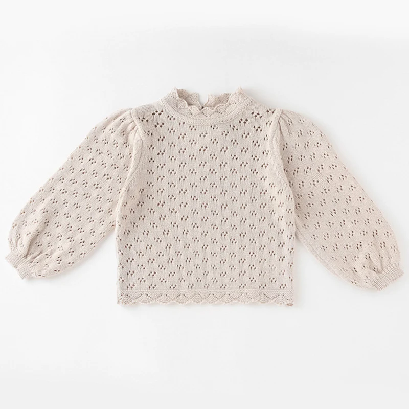 Kleinkind Mädchen Pullover stricken Herbst Kinder Baby lose Pullover stricken Winter ausgehöhlt Baby Mädchen Kleidung rund Kinder Baby außen Image