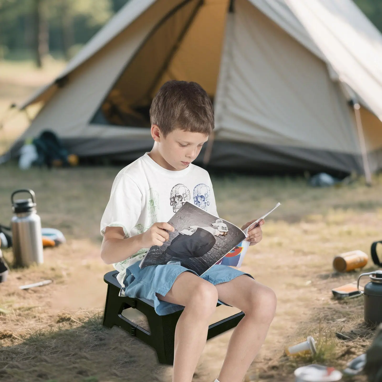 Camping Toilette Camp Toilette faltbarer Sitz Hocker Privatsphäre Zubehör für Rucksackreisen Wandern Zelt RV Reise Auto Boot