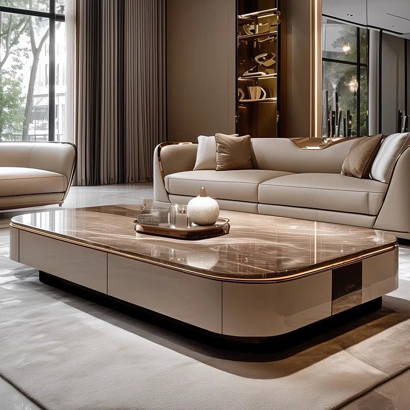 Italienischer Luxus-Couchtisch für Wohnzimmer, moderner Couchtisch mit klarem Mechanismus, ästhetische, einzigartige Couchtisch-Lounge-Suite-Möbel