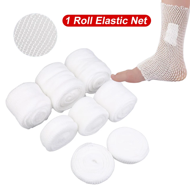Elastisches Netz, Wundverband, Netz, röhrenförmiger Verband, Netzschlauch, röhrenförmige Gaze, Fix, 1 Rolle, atmungsaktiver Verbandhalter für Erwachsene, Knöchel Image