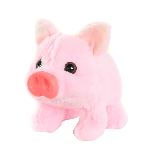 Cochon électrique en peluche réaliste, animal interactif qui marche, cochon rampant, qui marche, remue la queue, remue le nez et émet des grognements, sans pile