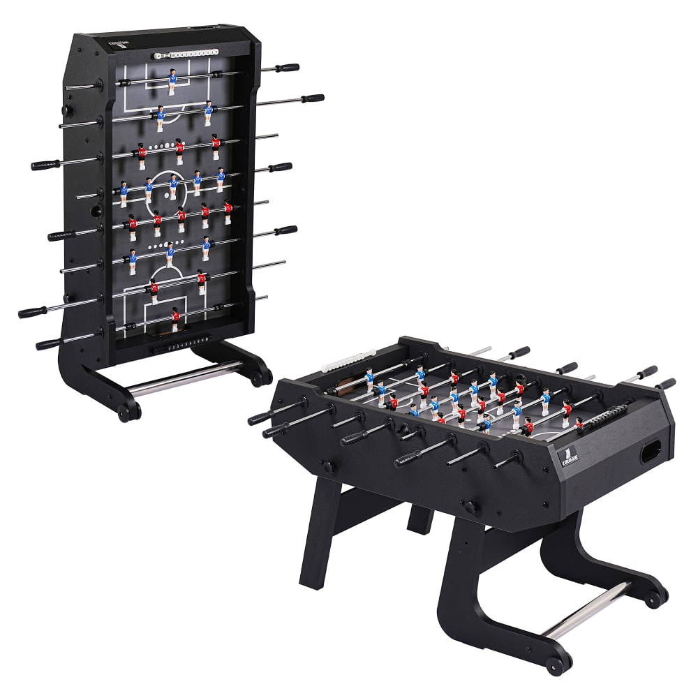 Calcio balilla pieghevole con 4 palline e 2 contatori di punti grigio