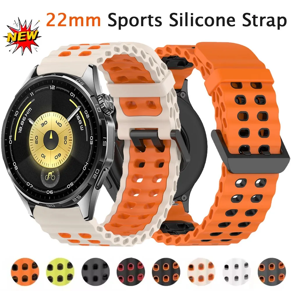 22mm Silikon Armband Für Huawei Uhr 5/GT6pro 46mm GT2e Correa Band Für Huawei GT4 GT3 GT6 46mm GT2pro Amazfit GTR47mm Armband Image